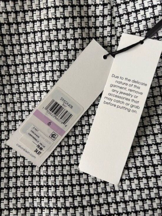Calvin Klein Dresses & Skirts - Calvin Klein Black/White Houndstooth Pencil Skirt Sz 6, Fully Lined, Vented NWT
